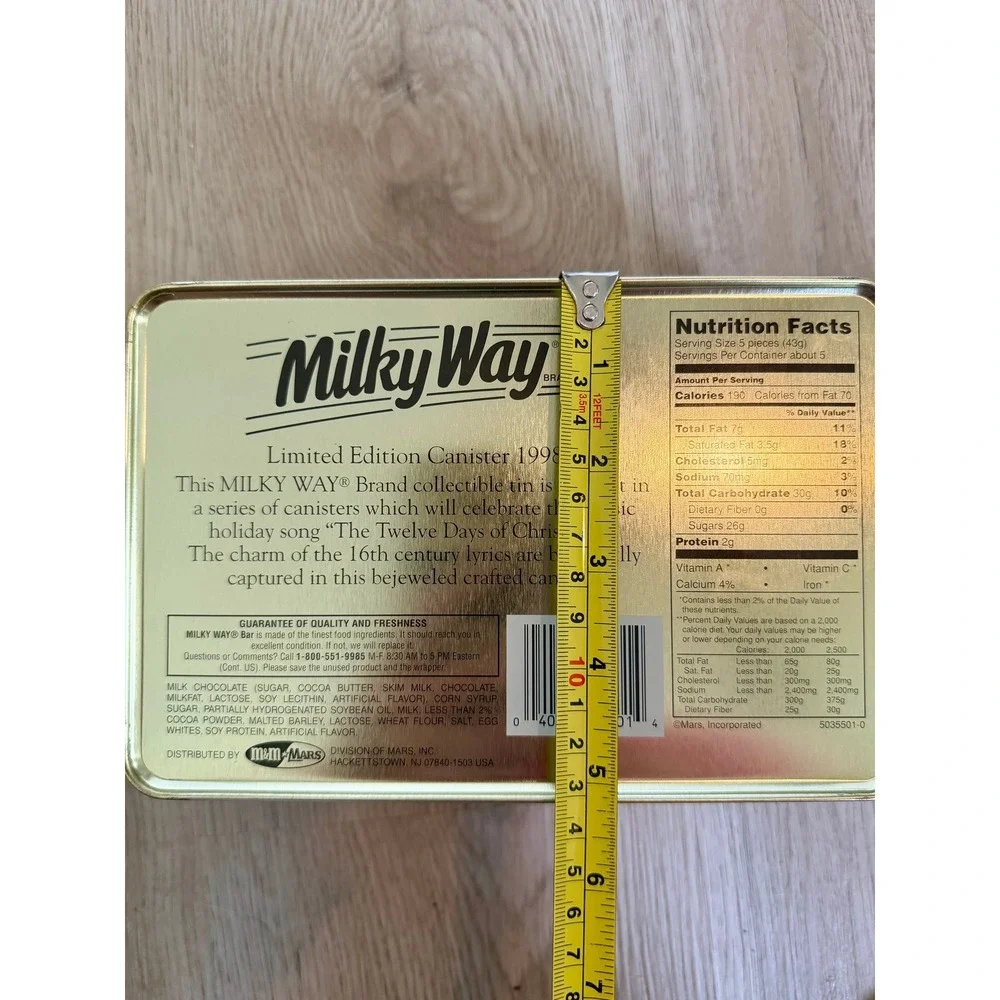 Milky Way 1998 Limited Edition Tin Twelve Days of Christmas Holiday Canister